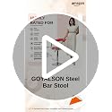 Image of GOYALSON Steel Classic Height Adjustable and Revolving Bar Stool Kitchen Chair (1, Red), 43.2 cm, 94 cm
