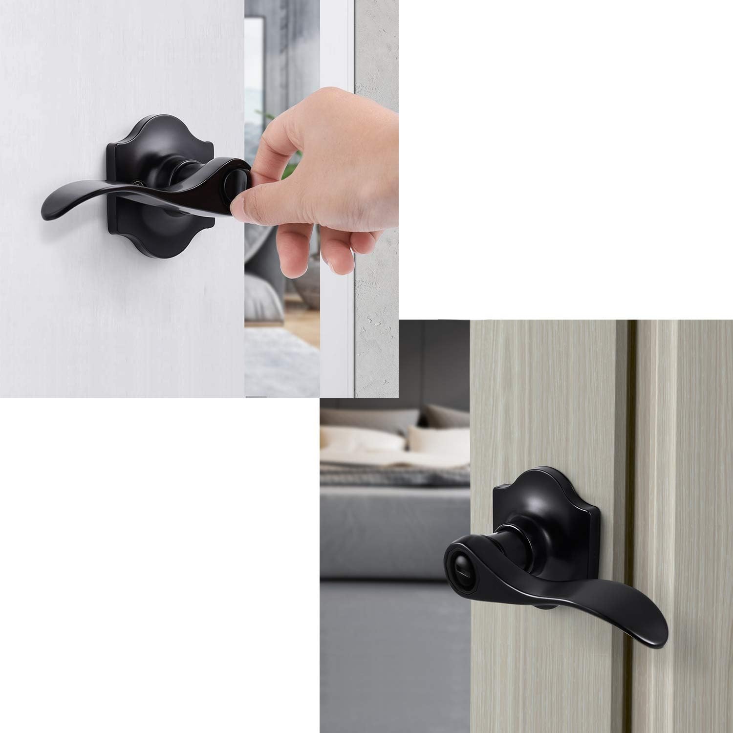 Flаѕh Dеаlѕ - 50% оƒƒ KNOBWELL 5 Pack Privacy Door Lever Interior Door Handles with Antique Rosette, Keyless Drop Style Door Lever with Lock, Used for Bathroom/Bedroom, Matte Black Finish Nеw Arrіvаlѕ KNOBWELL 5 Pack Privacy Door Lever Interior Door Handles with Antique Rosette, Keyless Drop Style Door Lever with Lock, Used for Bathroom/Bedroom, Matte Black Finish