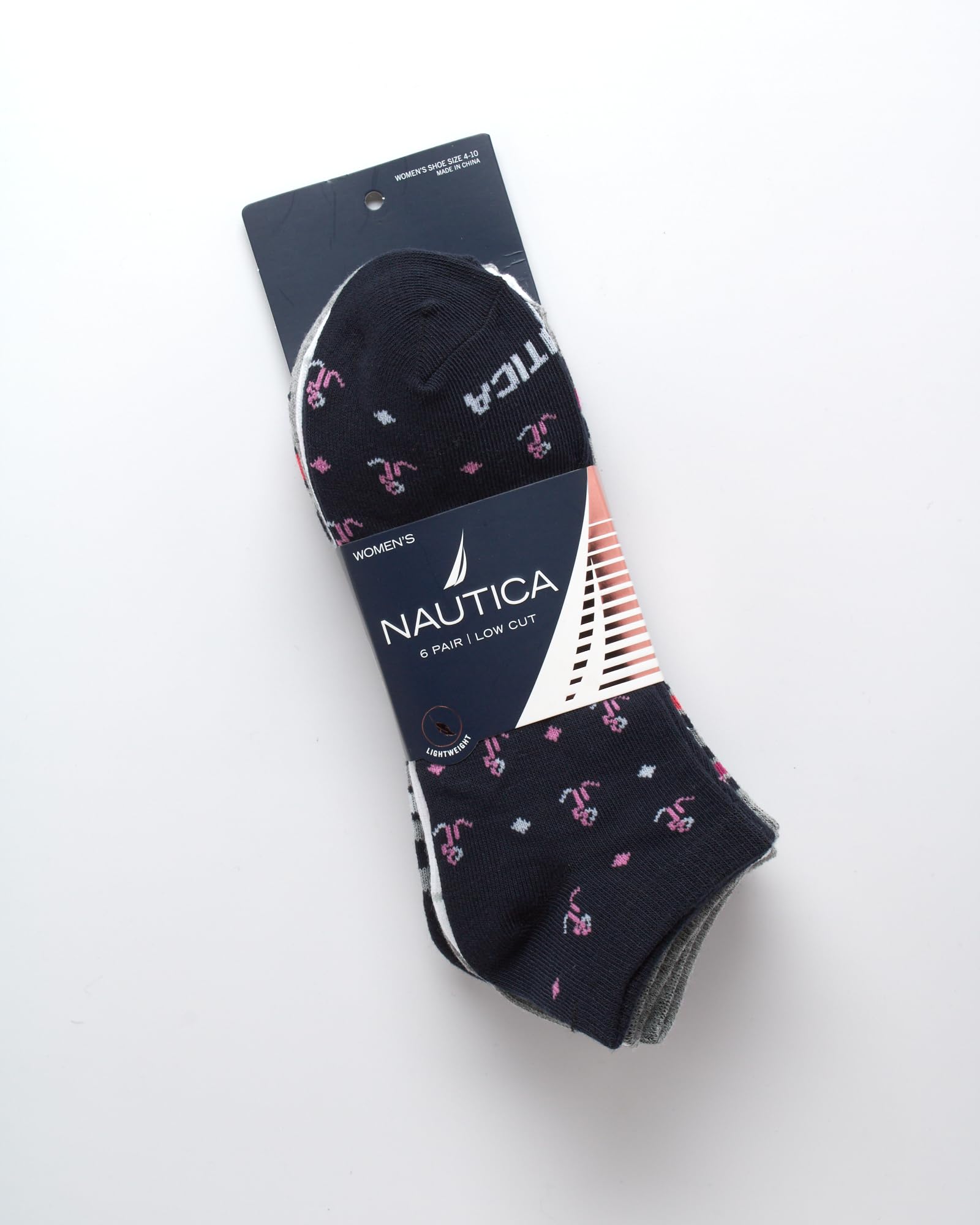 Nautica Women's Socks - Lightweight Athletic Low Cut Socks (6 Pack), Size 4-10, Navy Assorted