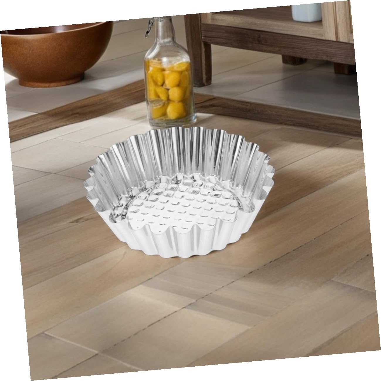Uonlytech 30 Piezas Moldes Para Hornear De Acero Inoxidable Moldes Para Tartaletas De Huevo Redondos Con Bordes Decorativos Para Repostería Profesional