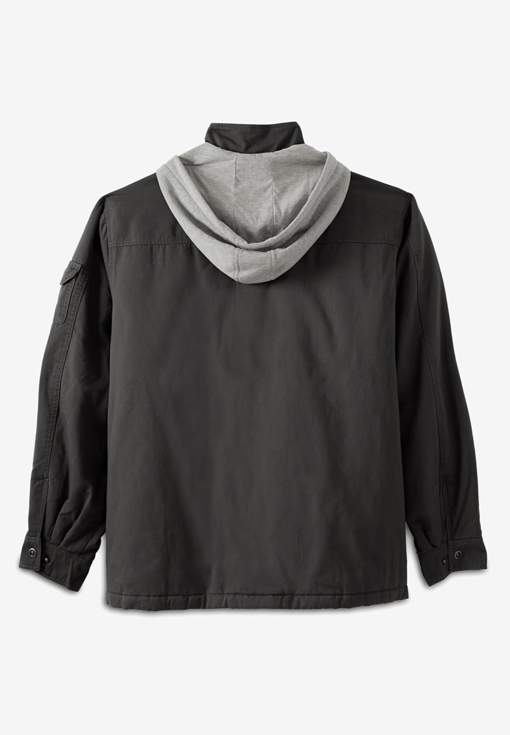 Boulder Creek by KingSize Men's Big & Tall 9 Pocket Twill Utility Jacket With Removable Hood