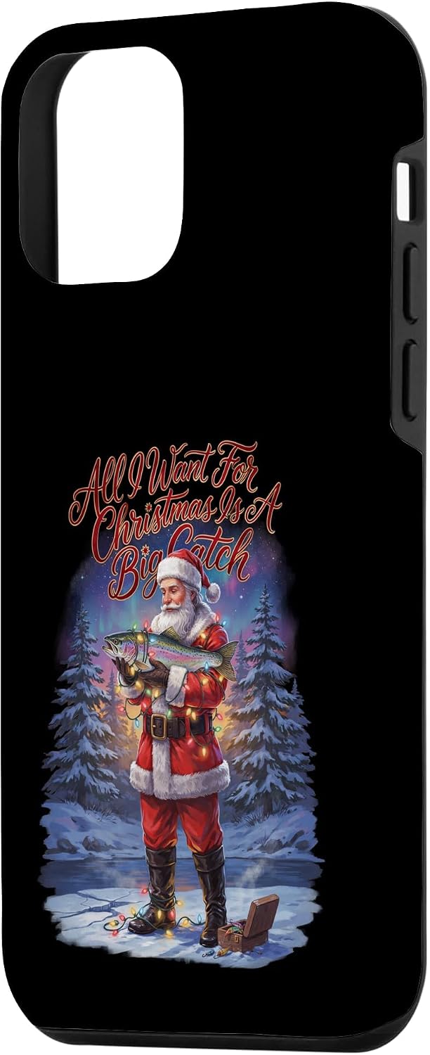 Funny Santa All I Want for Christmas is A Big Catch Case for iPhone 12 mini image 2