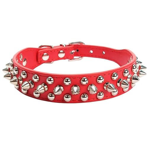 Collar de Cuero para Perro con Tachuelas de Pinchos, Perro Collar Remaches