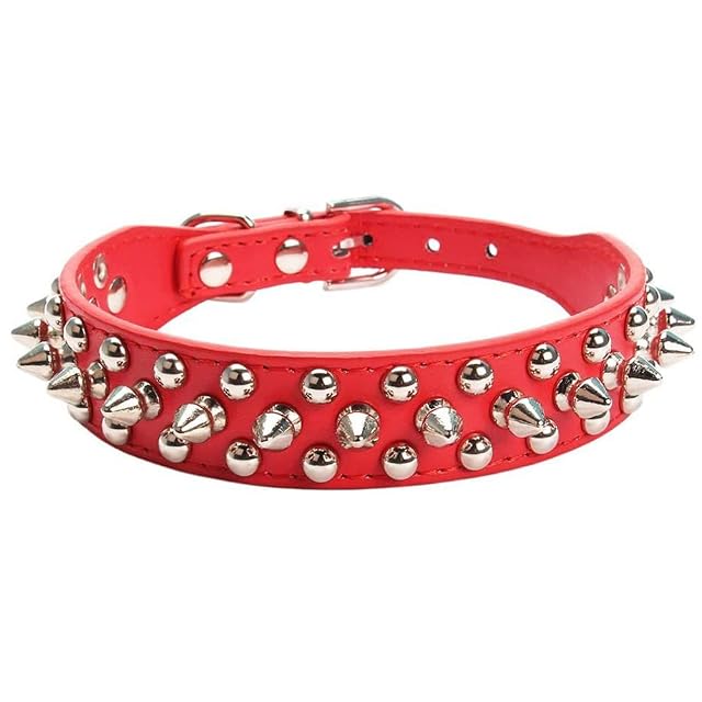 Collar de Cuero para Perro con Tachuelas de Pinchos, Perro Collar Remaches