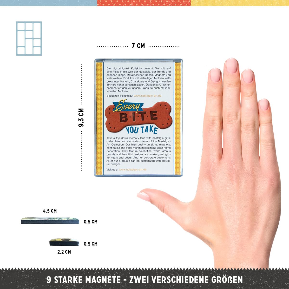 Set De 9 Aimants Rétro Chat Nostalgic-Art - Déco Frigo Vintage - Cadeau Pour Amoureux Des Chats