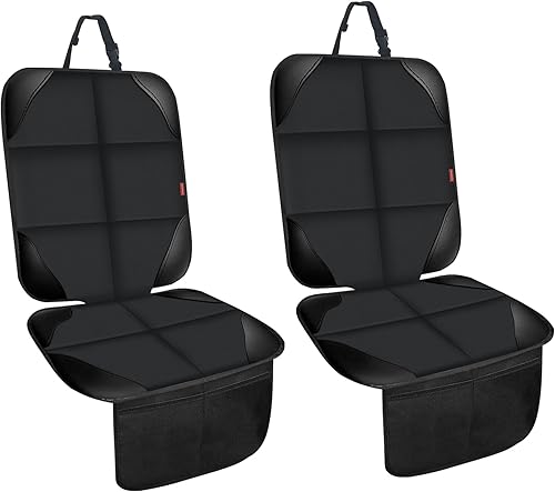 Protector de asiento de automóvil para niños, paquete de 2 cojines de asiento de automóvil, fundas de asiento de automóvil de tela impermeable para
