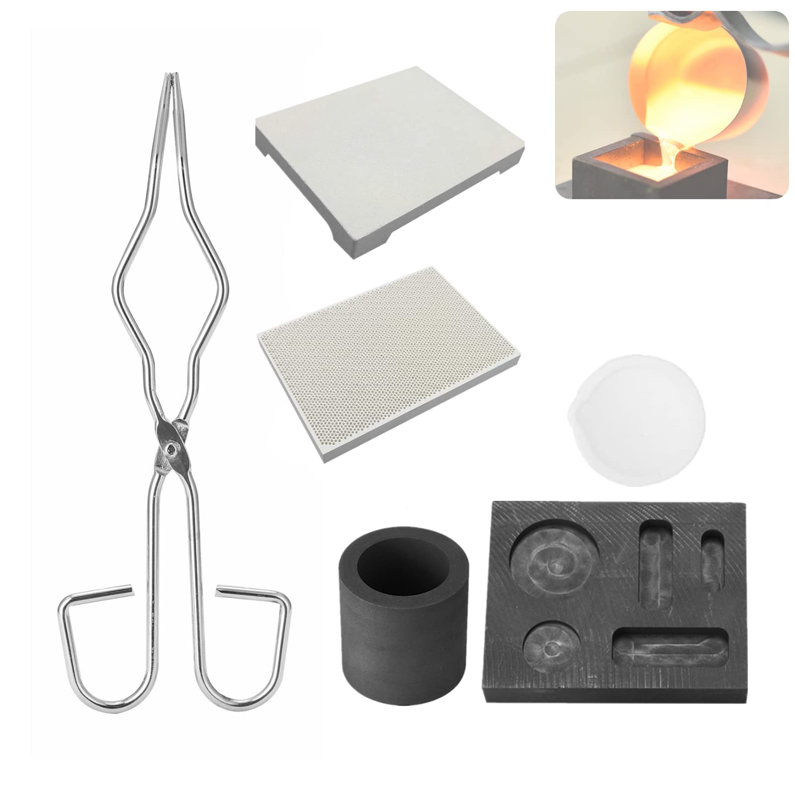 Buy Geevorks Graphite Crucible Set, 6 PCS Ingot Mold Set with