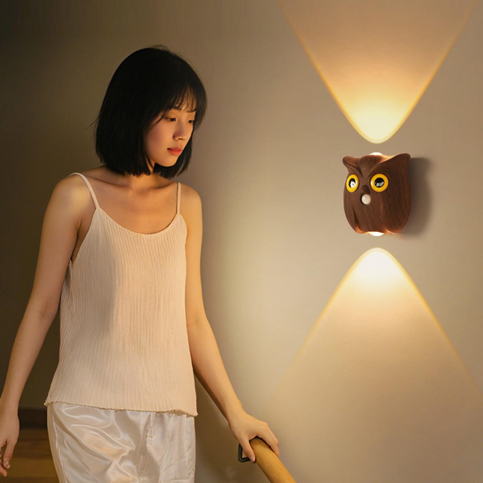 6 paquetes de luz nocturna LED con sensor de movimiento, brillo ajustable, lámpara de pared recargable por USB, instalación de adsorción magnética for pasillo dormitorio escaleras(6 pcs set)