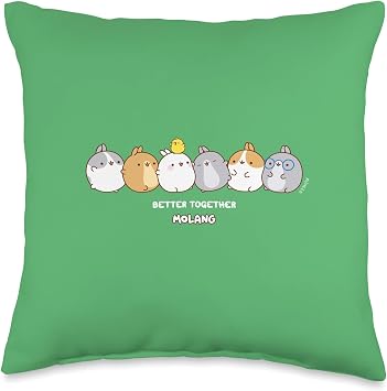 Molang - Funny cartoon designs for women, men and kids Throw Pillow