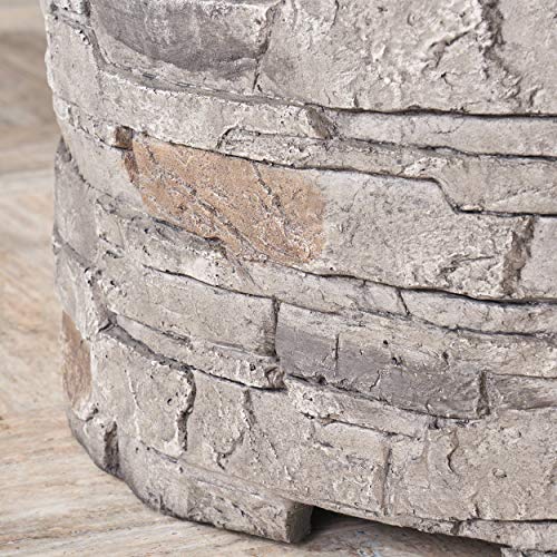 Christopher Knight Home Dione Outdoor 32" Wood Burning Light-Weight Concrete Round Fire Pit, Grey #TOP3