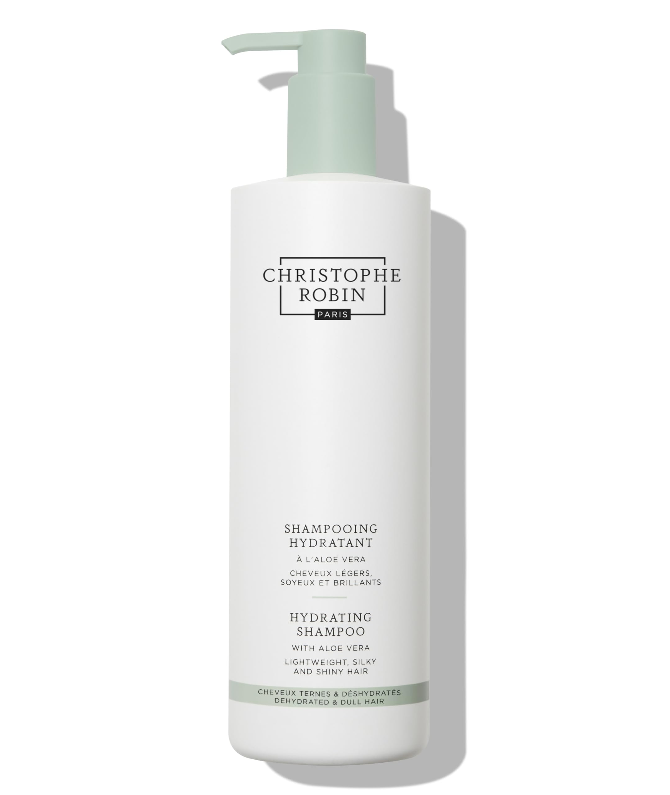Christophe Robin Hydrating Shampoo with Aloe Vera 500ml– 94% Natural Formula with Aloe Vera, Plant Amino Acids & Flaxseed – Lightweight, For Dry, Dull Hair