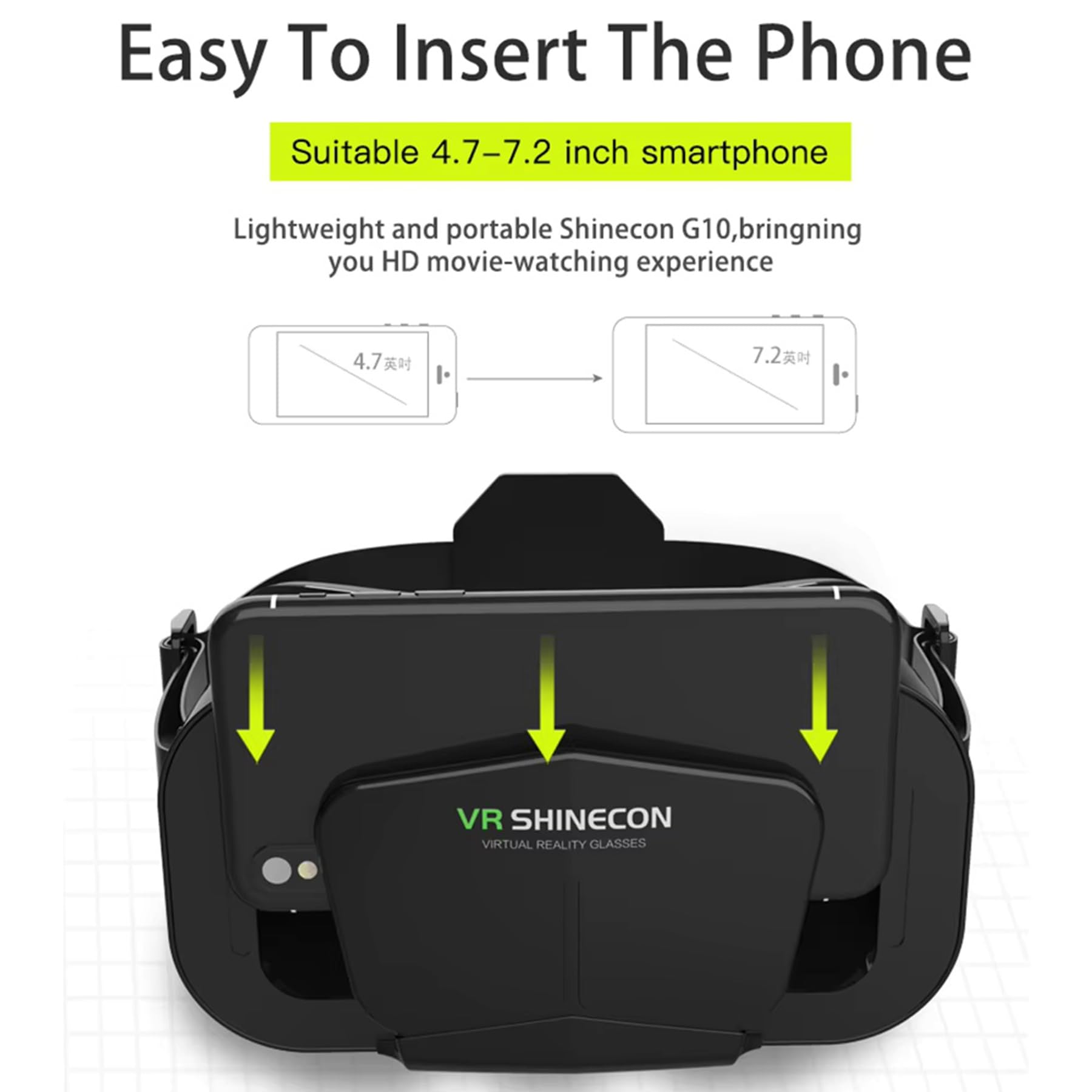 Cuffie per realtà virtuale VR, mini visore VR per film 3D e videogiochi, occhiali VR per adulti e bambini, per iPhone 16, 15, 14, 13 Pro Max, Samsung Galaxy S25, S24, S23, S22, ecc
