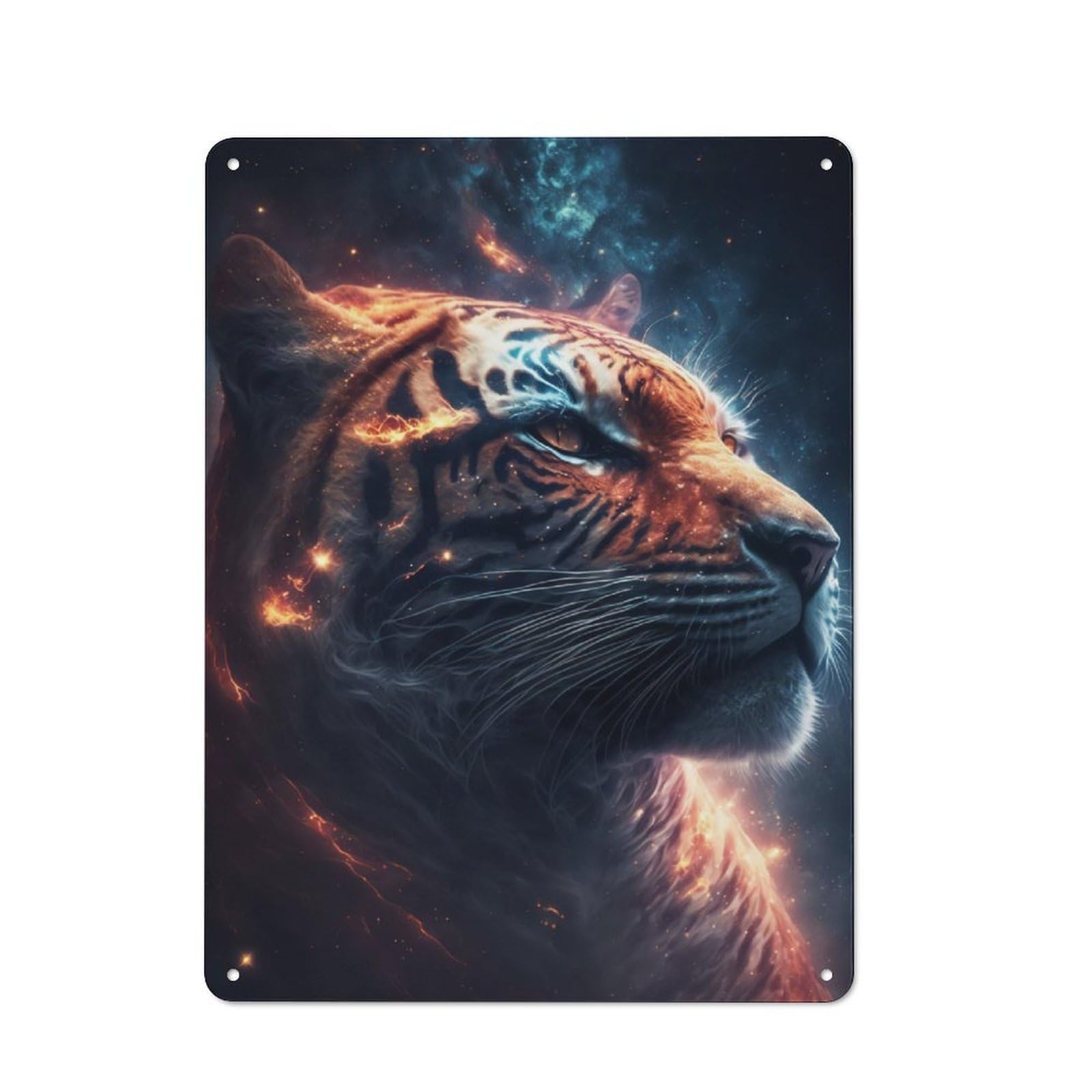 Junmoney Star Hunter Tiger Retro Tin Sign 40X30cm For Living Room Or Hallway, Gift For Living Room Decor Lovers During The Christmas Season
