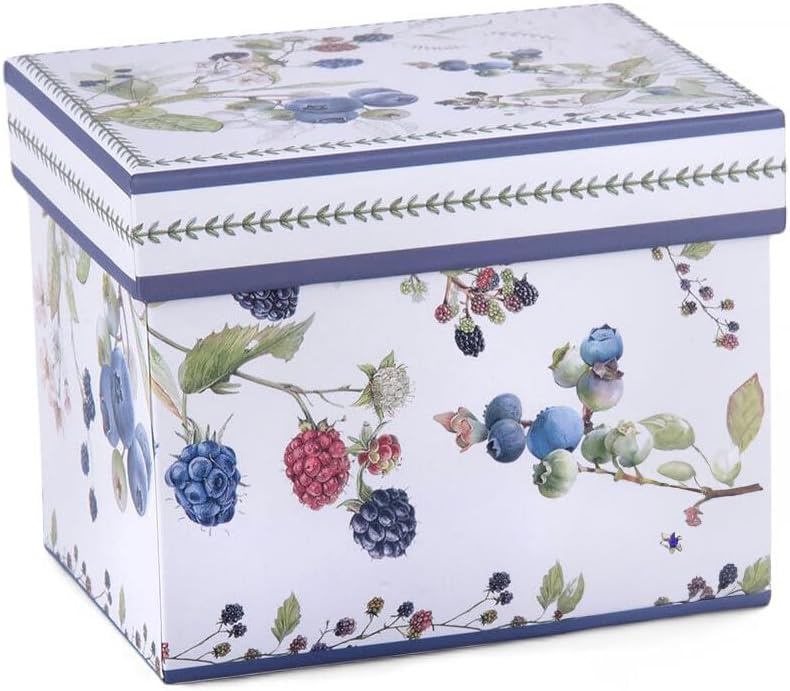 STP GOODS Wild Berries Bone China Tea and Coffee Mug in Gift Box 16.23 fl oz (480 ml) Belly Mug for Tea Latte Cocoa Chocolate, Dishwasher & Microwave Safe
