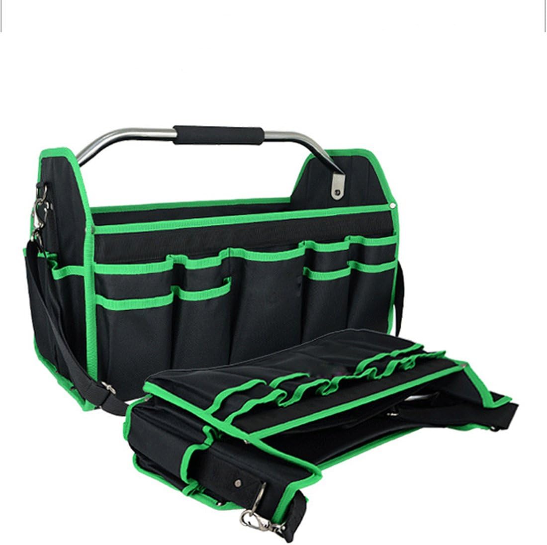 19"or 16" Heavy Duty Multi Pockets Open Top Tool Bag With Steel Handle And Shoulder Strap For Contractors Electrician Carpenters By Hi Suyi