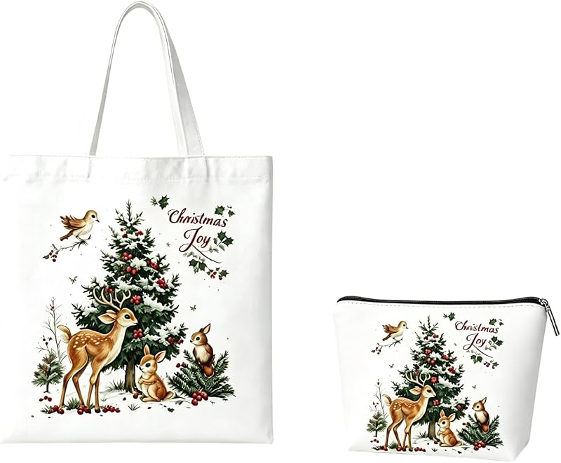 GRITOSE Conjunto com 2 bolsas de tecido, incluindo sacola grande e necessaire pequena, Estilo26