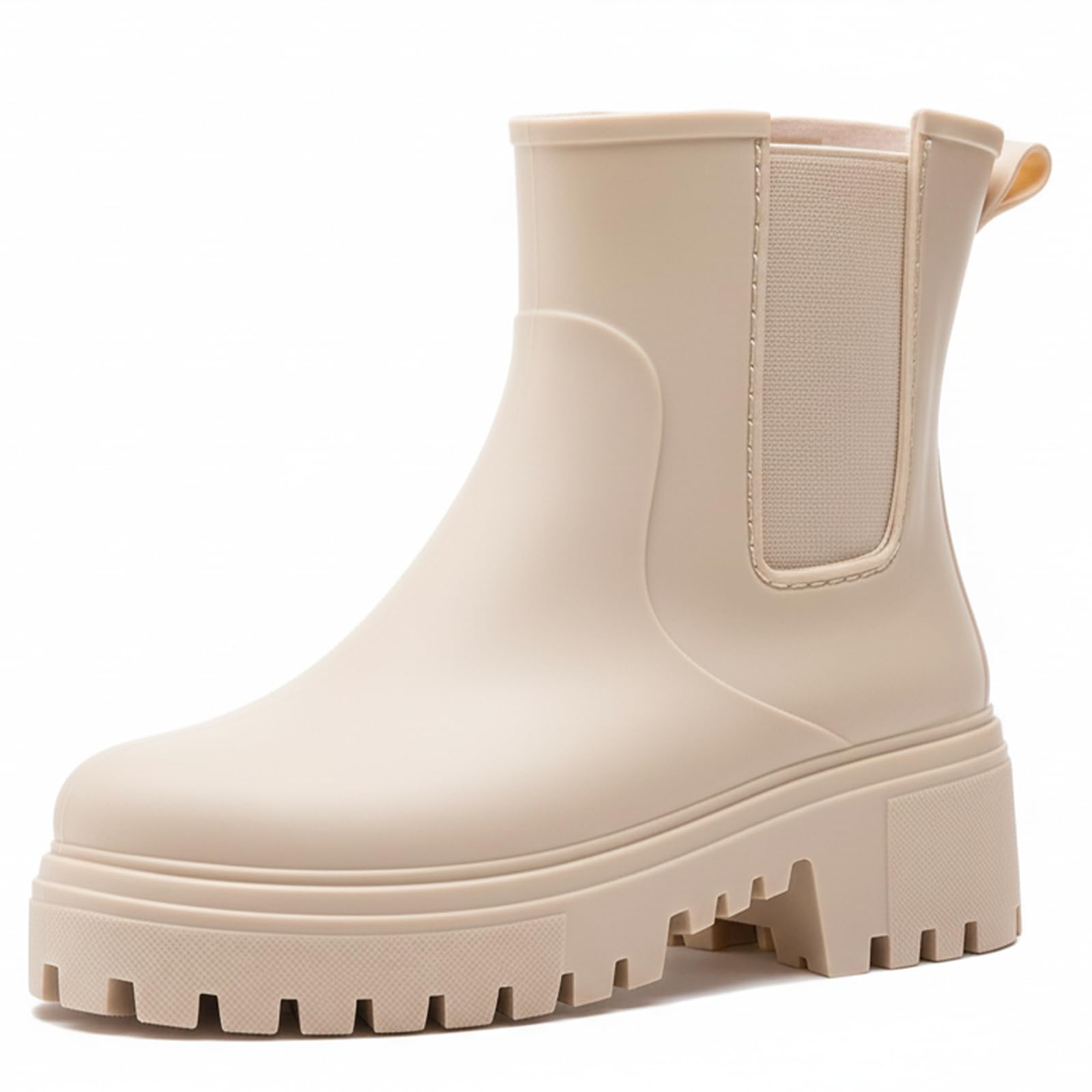 YYW Womens Short Rain Boots Rubber Waterproof Chelsea Boots for Women Anti-Slipping Lightweight Comfortable Ankle Garden Outdoor Shoes