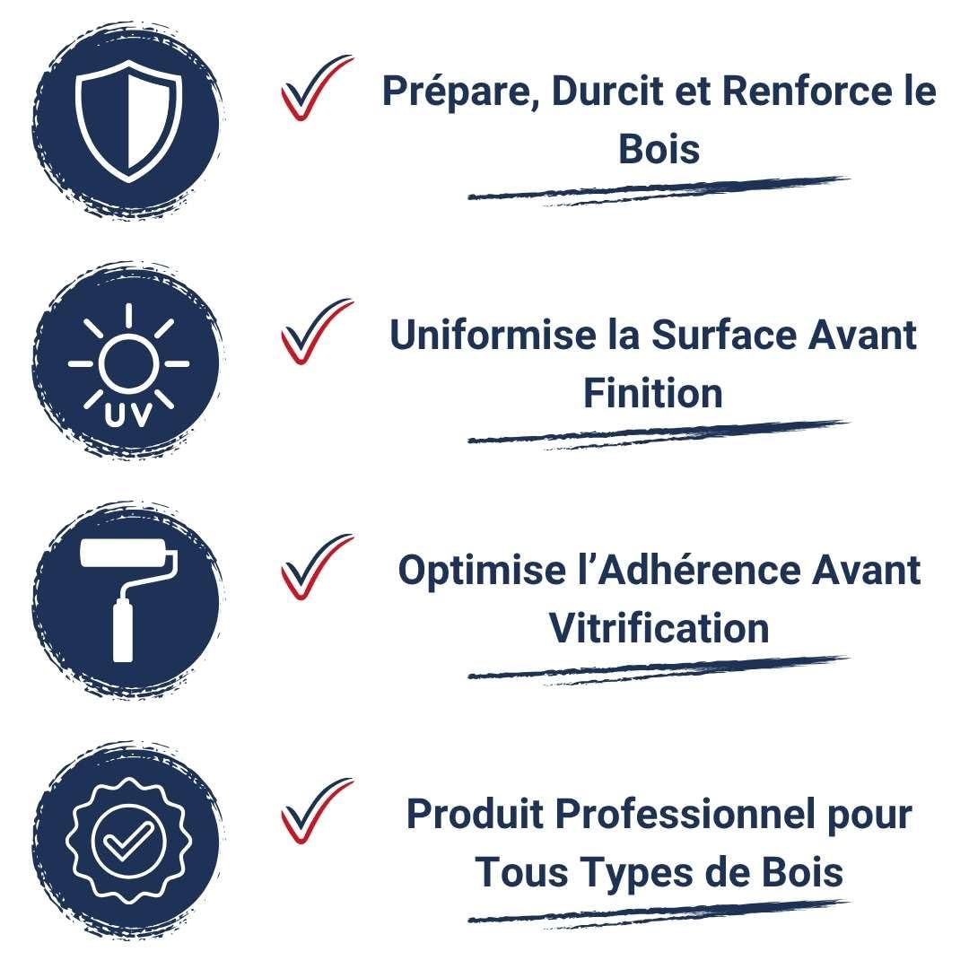 Fond Dur Bois - Codeve Bois - 1L - Intérieur/extérieur - Pour Durcir Les Pores De Vos Bois Avant De Recevoir Une Finition Adéquate.