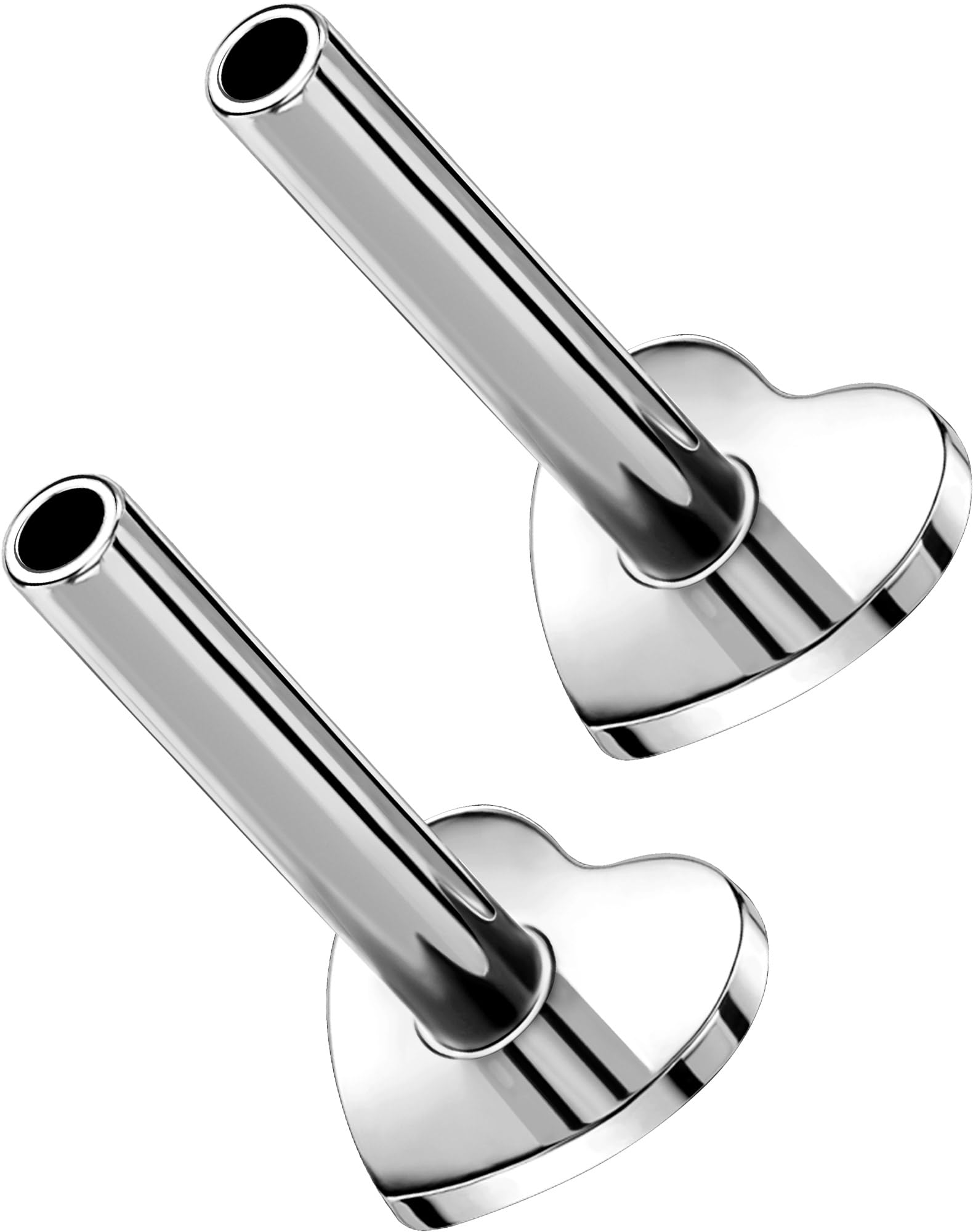 G23 Titanium Flat Back Post (Post Only), Threadless Push Pin &amp; Internally Threaded, 16G/18G/20G, 4.5-14mm, Silver/Gold/Black, Round/Heart/Star/Flower Base for Nose, Helix, Tragus