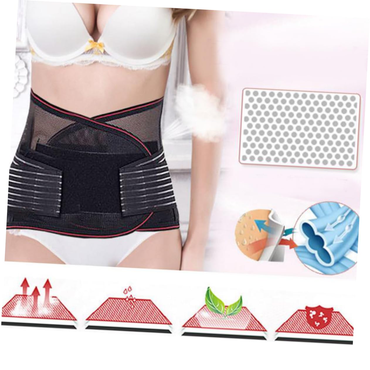 FOMIYES Adjustable Lumbar Support Brace Back Waist Belt for Lower Back Mesh Brace for Xxl