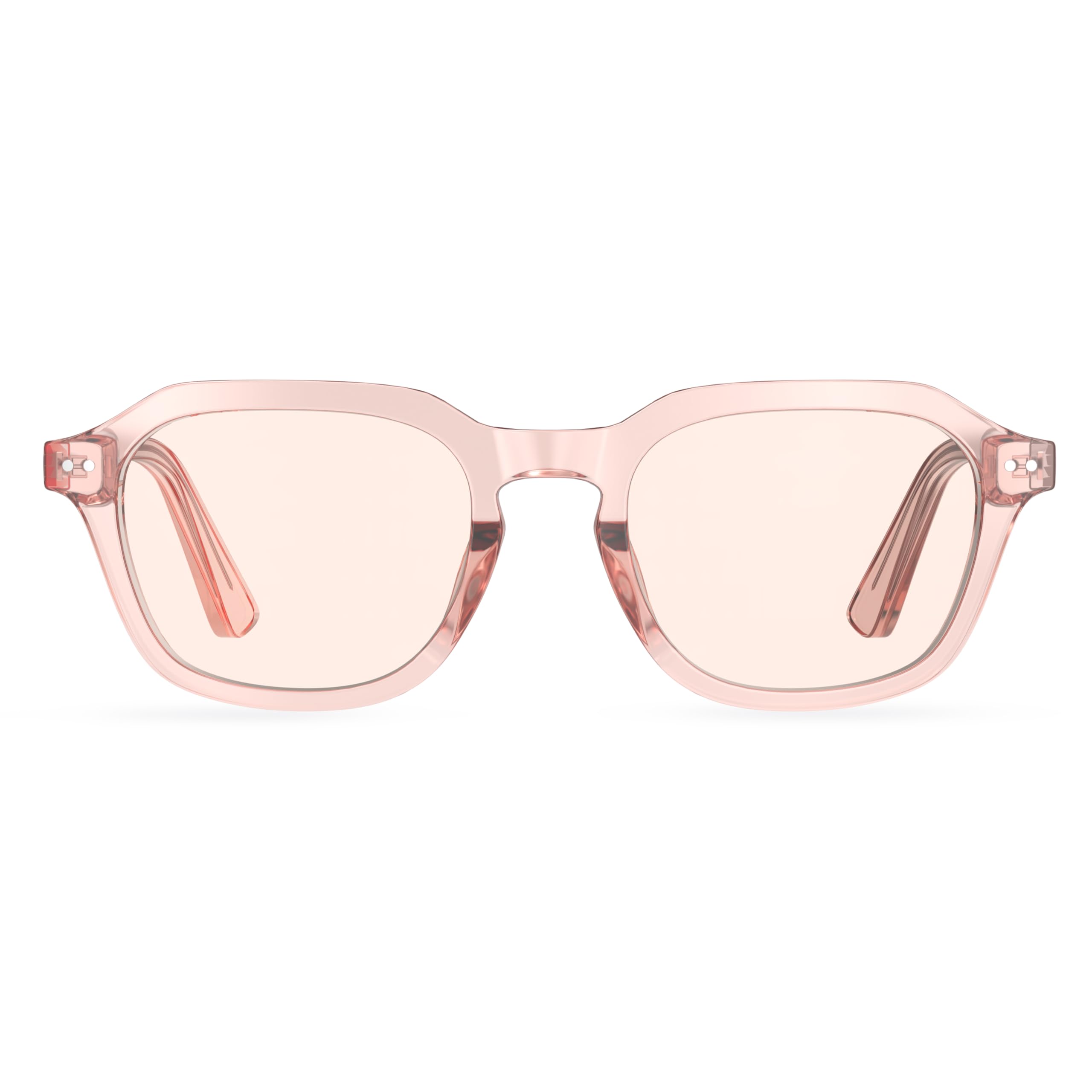 Bloomoak Rose Tinted Migraine Glasses, FL- Flex Light Sensitivity Relief Trendy Glasses for Fluorescent Glare, Photophobia, Eye Strain, UV400, Acetate Frame (Light Rose Coral - 52% - Pink Frame)