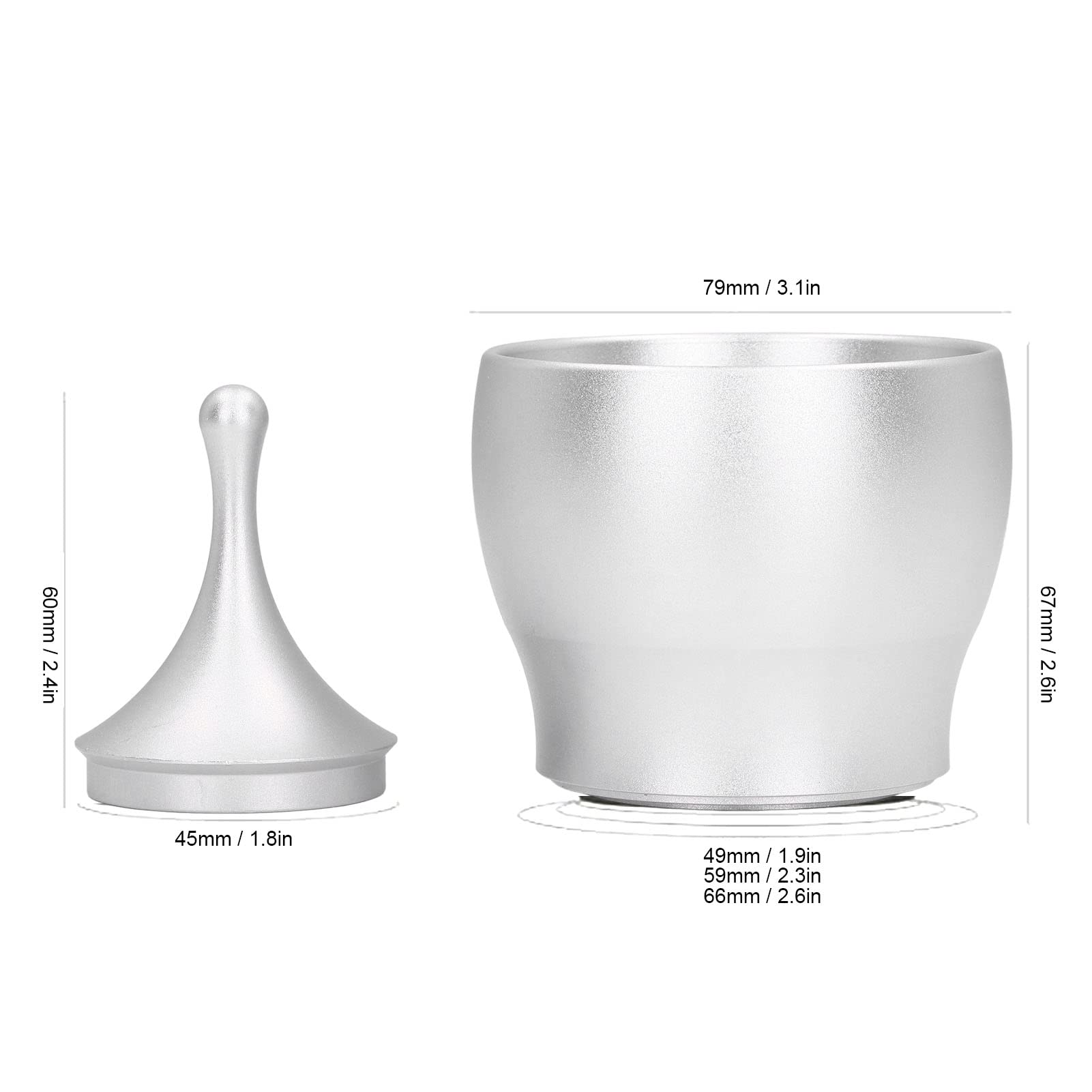 Kaffee-Dosierbecher, Espresso-Dosiertrichter, Kaffeepulverbehälter, Aluminium-Dosiermühle, Brühschüssel, Kaffee-Anti-Flugstaub-Pulverbecher Für Die Küche zu Hause(Silber)