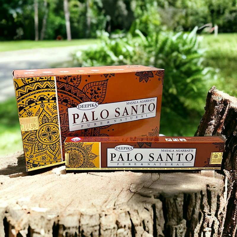 Deepika Palo Santo Masala Incense Joss Stick Natural Handmade Agarbatti Hand Rolled Moulded Bamboo Stick 12 Pack 15 gm