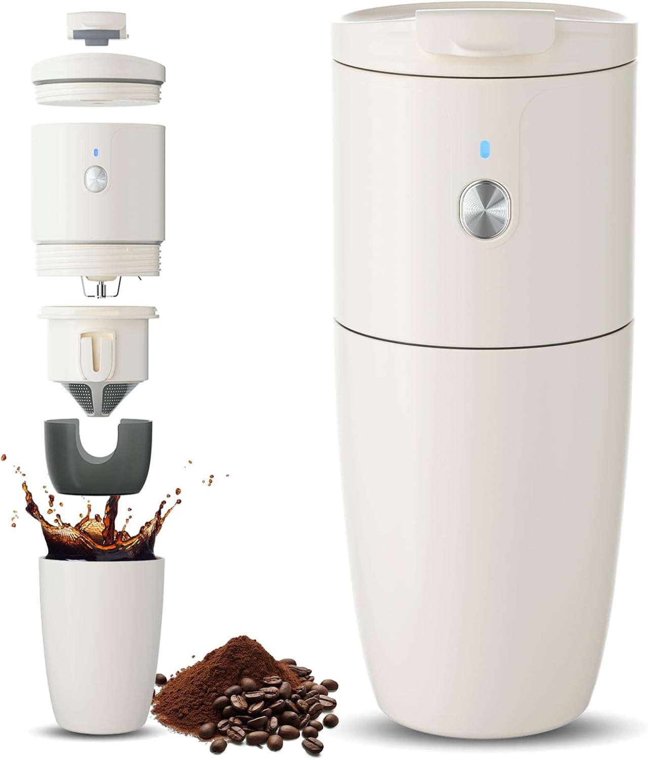 Cafetera Portátil Eléctrica de Autocalentamiento, Compacta para Viajes