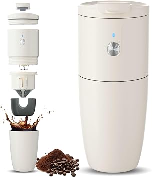 Self-Heating Electric Coffee Maker Cup, Portable Mini Coffee Maker Compact Design for Camping Hiking Traval