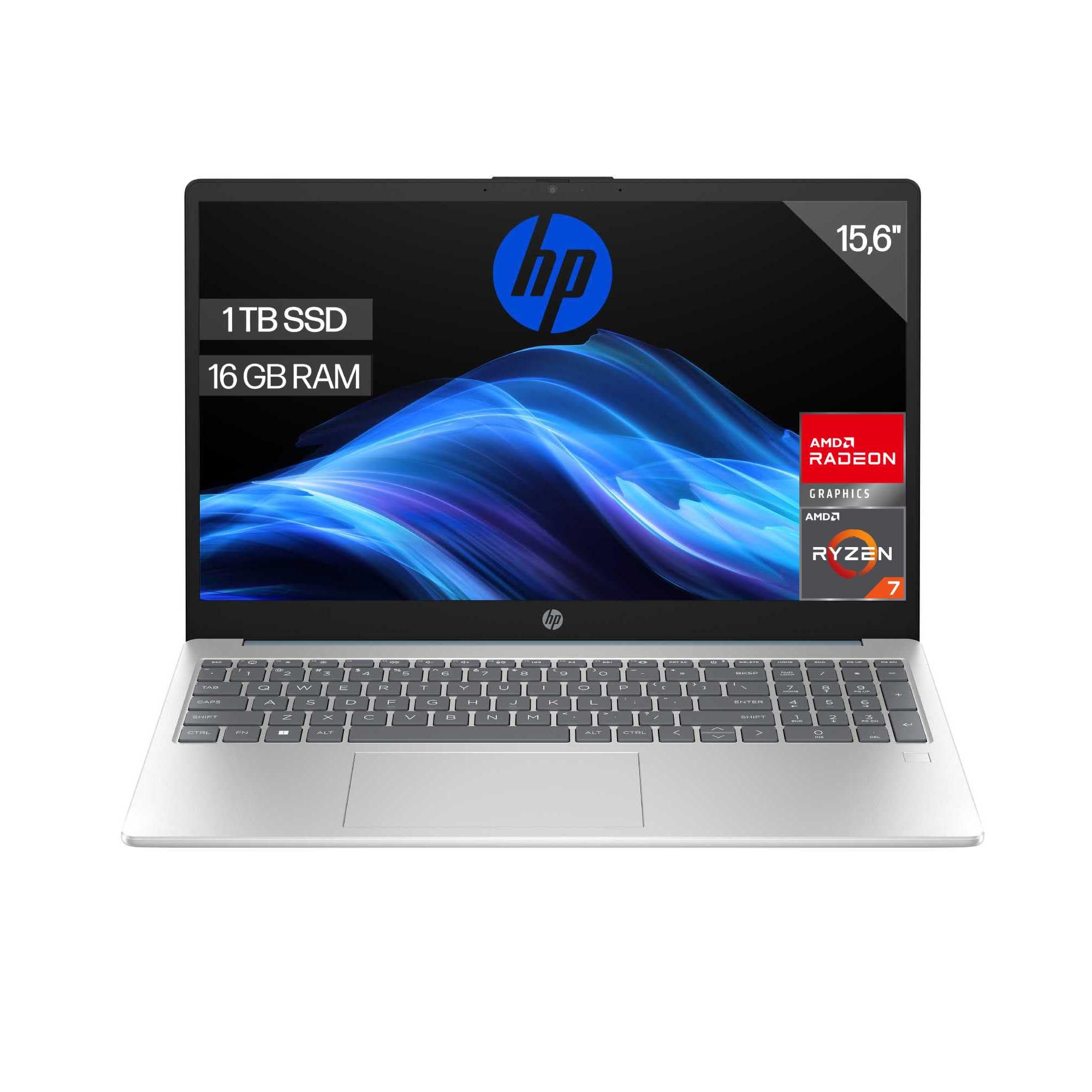 Portátil HP 15,6" Ryzen 7 16GB RAM 1TB SSD