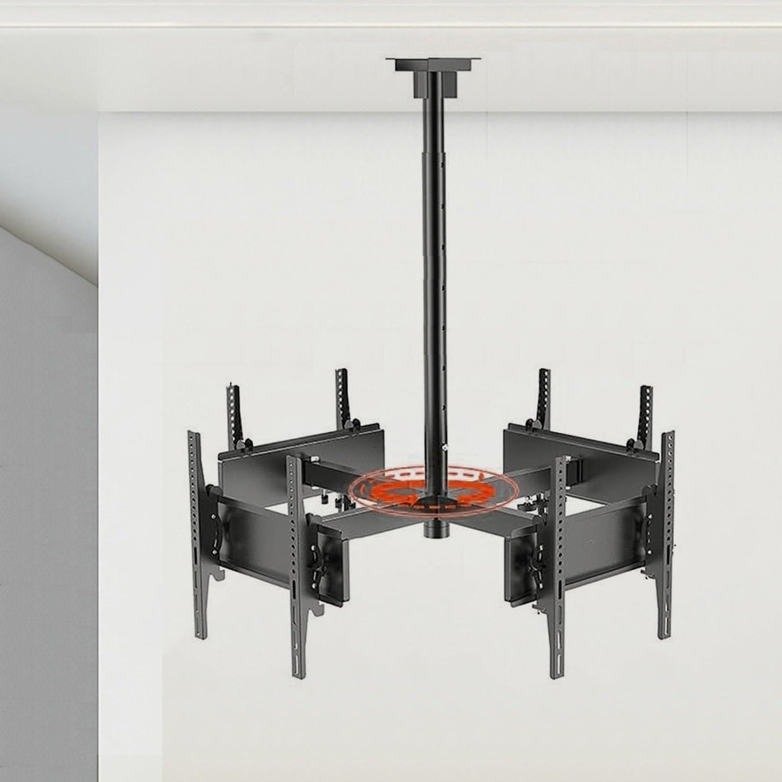 CGCSYZ 4 Sides Ceiling TV Mount Bracket - Tv Wall Mount, 32-50 Inches TVs Telescopic Height Adjustment TV Lift, 360° Rotating Height Adjustment Roof TV Hanger, 4 Movement Flat/C