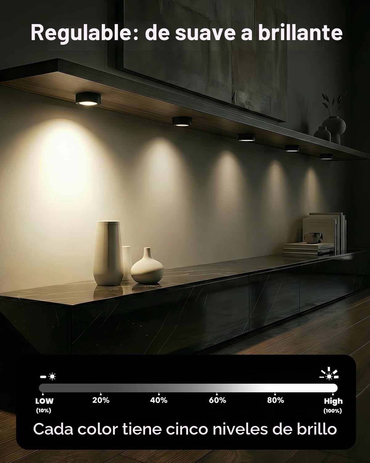 Luz Vitrina Batería Recargable 2400mAh, Luces Armario RGB con Mando | USB, Regulable, Inalambrico, Pulsador, Tactil, Magnético Iman Colores Foco LED Sin Cable para Cocina Bajo Mueble, Escalera