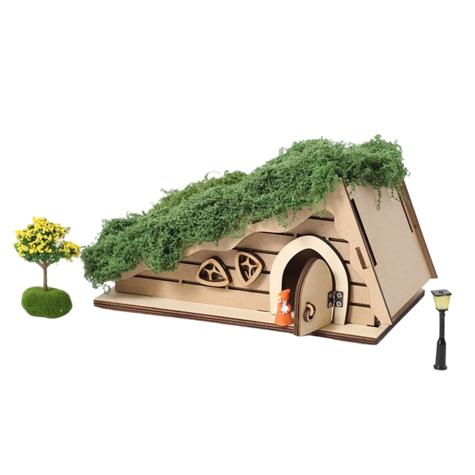 Estantería de madera en forma de casa de jardín para decoración del hogar 8