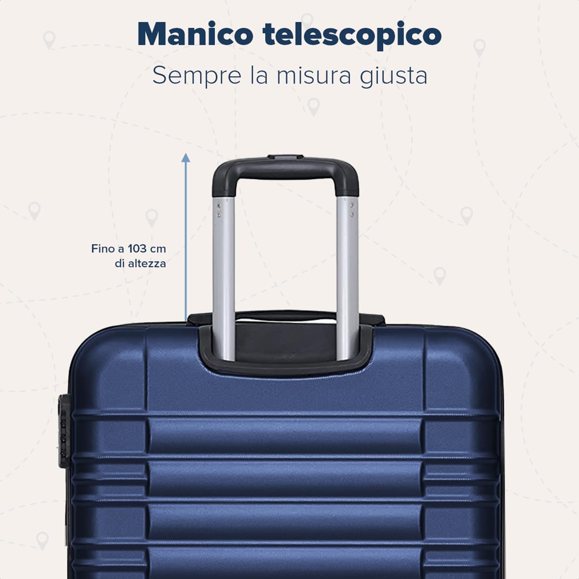 TRVLMORE Trolley Bagaglio a Mano 55x40x20 - Valigia Bagaglio a Mano 55x40x20 - Valigia 10 kg - Valigie Trolley - Valigia Piccola - Trolley da Cabina - Trolley da Viaggio - Blu