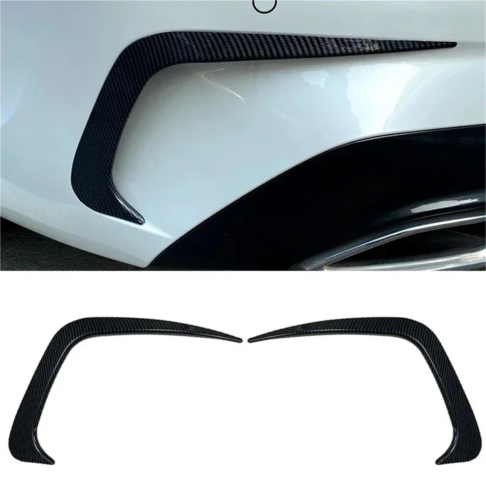 Spoiler samochodowy Pasuje do BMW serii 3 G20 2019 2020 2021 2022 2023 318i 320i 330i tylny zderzak, osłona płetwy rozdzielacza Canard Spojlery tylne do samochodów(Carbon Look)