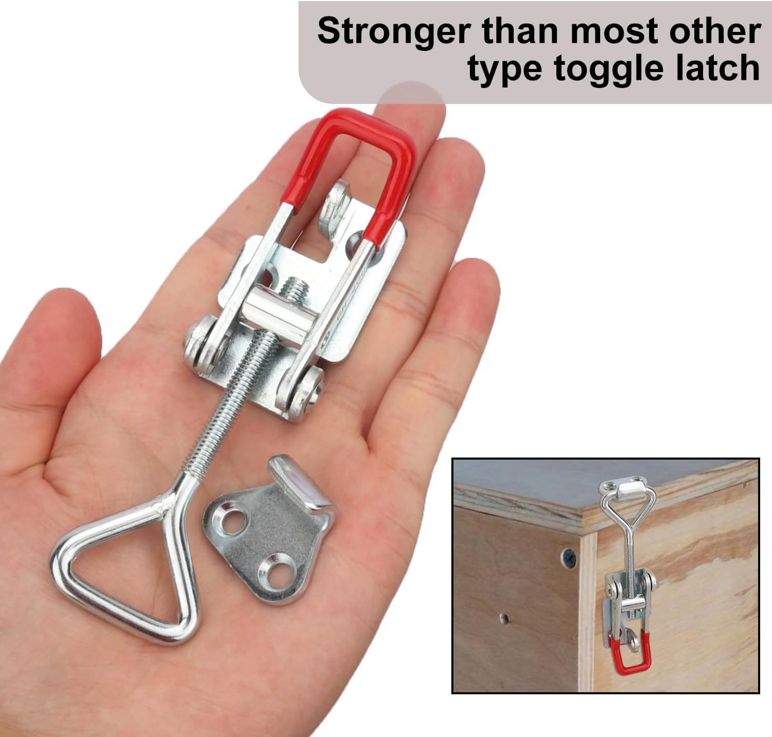 12 Pack Toggle Latch Clamps, 4002 Duty U-hook Latches for Wood Boxes and Woodworking Craft, Adjustable Clamp with 485lbs Holding Capacity