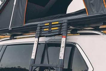 Trustmade Hard Shell Rooftop Tent with Roof Rack, Triangle Aluminium Black, Waterproof, Anti-UV 50 Plus