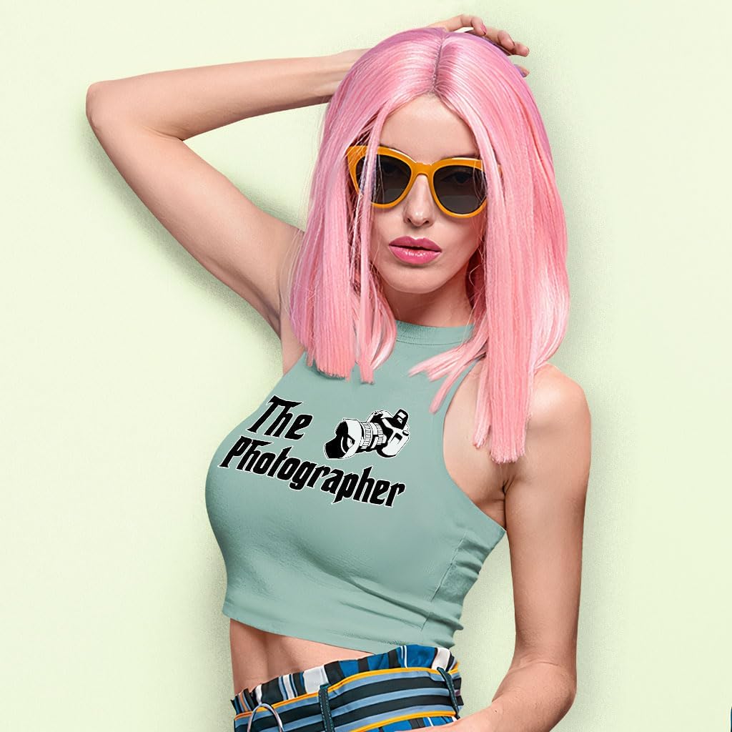 The Photographer Racerback Cropped Tank - Camera Women's Tank - Themed Tank Top