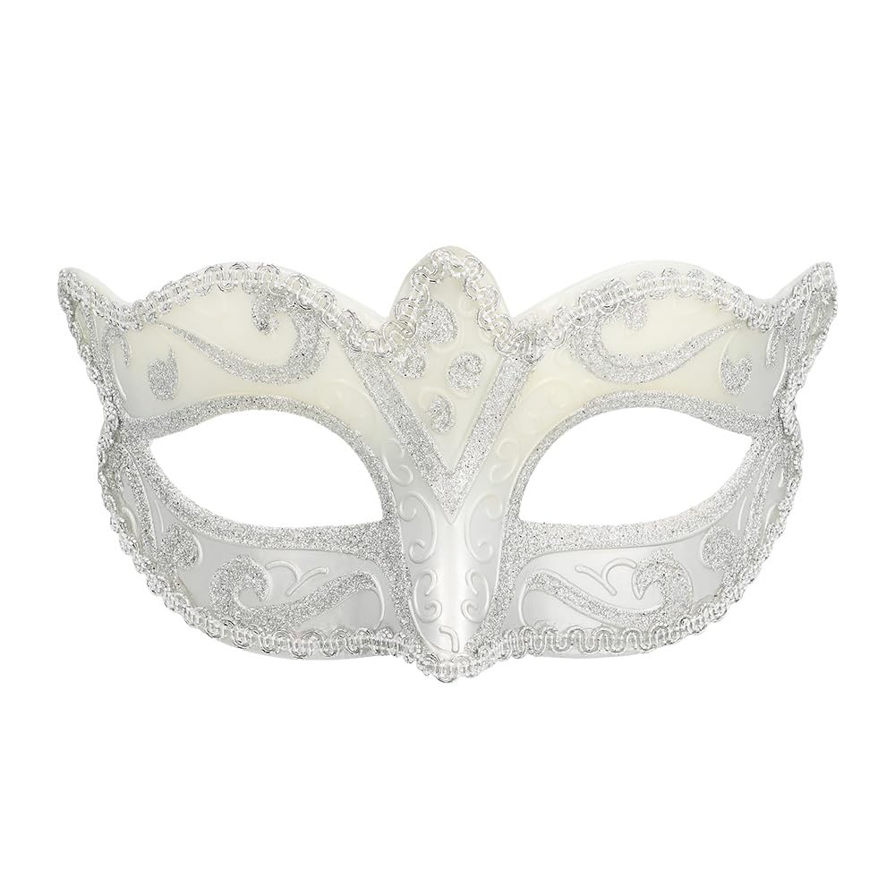 Boland 00339 - Máscara de ojos Venecia Felina, plata, adornos, baile de máscaras, Venecia, carnaval, fiesta temática, disfraz