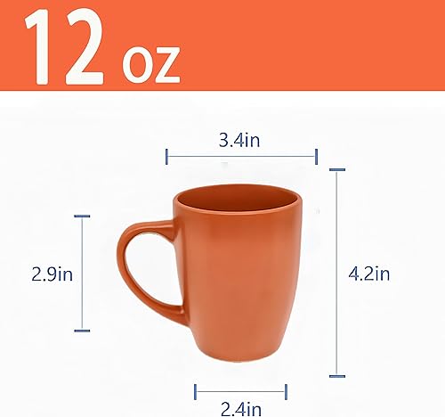 Miniatura 2 de wocaxc Juego de 6 tazas de café de cerámica mate de 12 onzas con asa, tazas de café para café, té, cacao, leche, microondas y lavavajillas, regalo