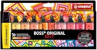 Stabilo Boss Arty Highlighter, Warm (Pack of 10)