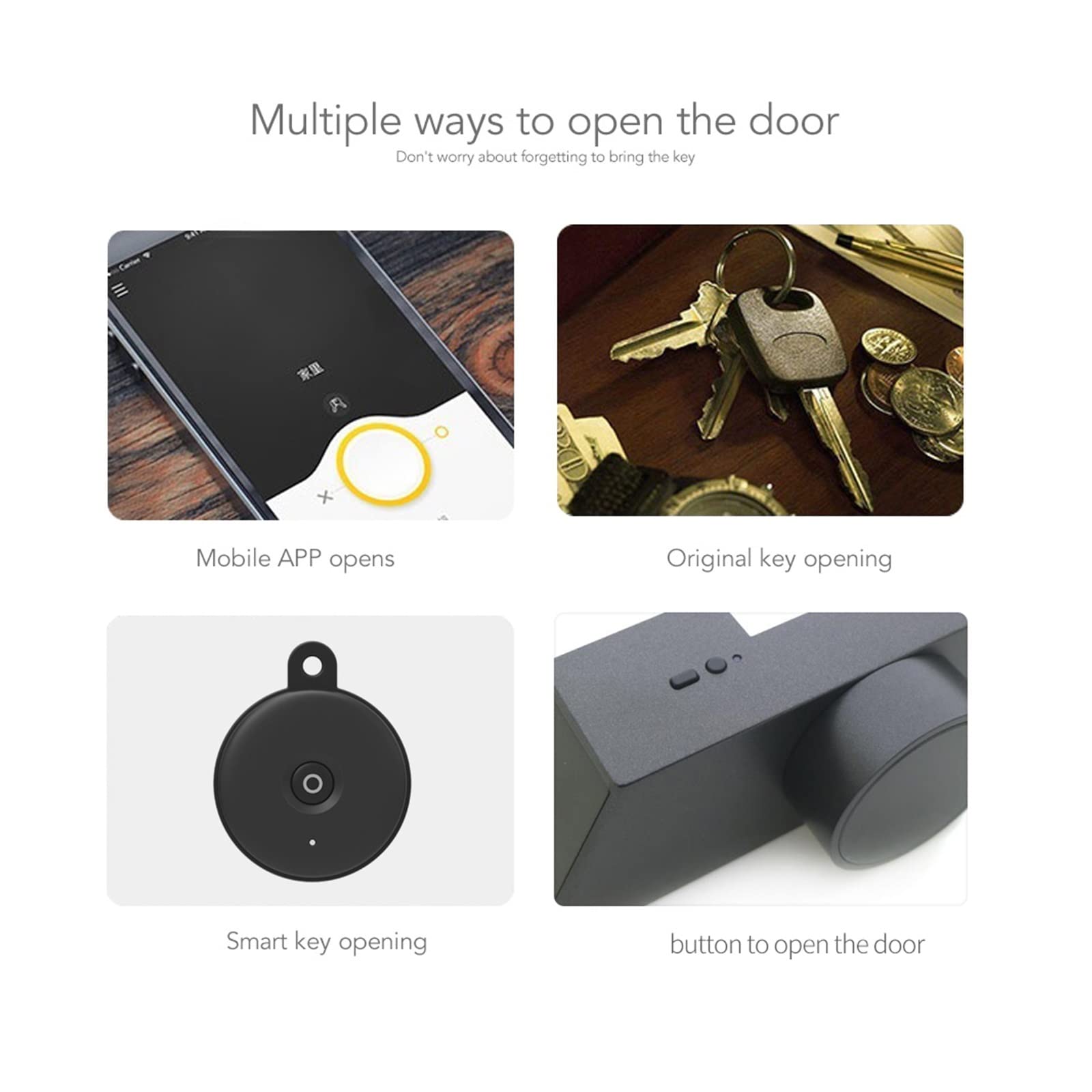 Inteligentna blokada, blokada linii papilarnych. Stick Smart Lock Phone App Control Elektroniczny bezprzewodowy zamek bezkluczykowy z 3-częściowym kluczem Bluetooth(Black Right)