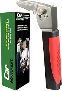 Foldable Car Handle Assist for Elderly Automotive Grab Handles for Seniors, Handicapped, Pregnant and Drivers etc. to Get in and Out of The Car Red