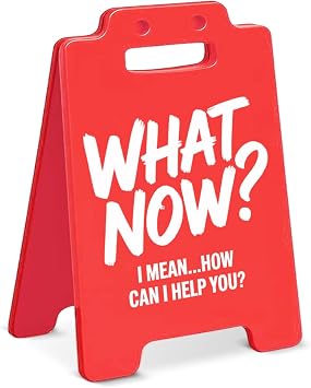 Funny Office Desk Decor Sign Humorous What Now Desk Sign Cubicle Decorations Sarcastic Office Gag Gifts for Bosses Coworkers Colleagues