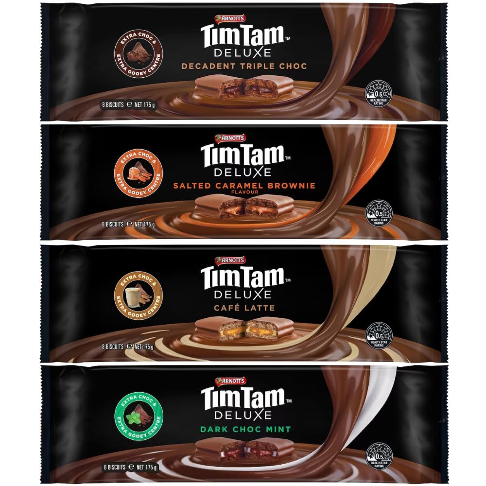 Amazon.com: Tim Tam Deluxe Chocolate Biscuits Variety Pack | 4
