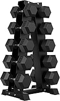 Vista 14 de Hex Weights Dumbbells Set with Rack, 100-550 lb Rubber Coated Dumbbell Sets with Storage, Free Hand Weight for Strength Training, Exercise, Fitness