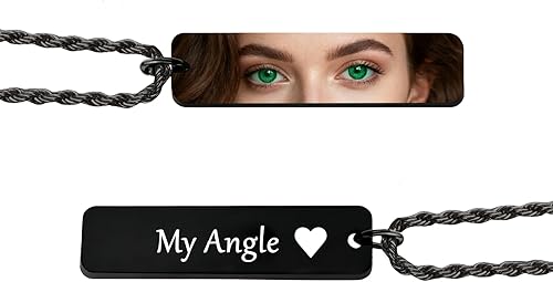 Collar personalizado con foto y texto grabado, ojos personalizados de doble cara, acero inoxidable, regalo personalizado para un ser querido