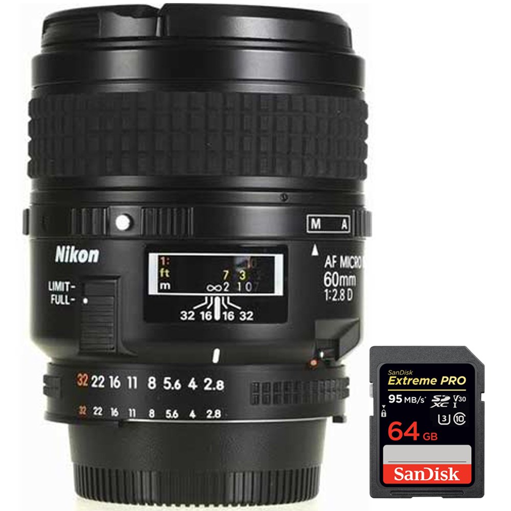 Nikon - ニコン 60G micro Nikon 60mm F/2.8D Micro AF Nikkor Lens (1987) with Sandisk