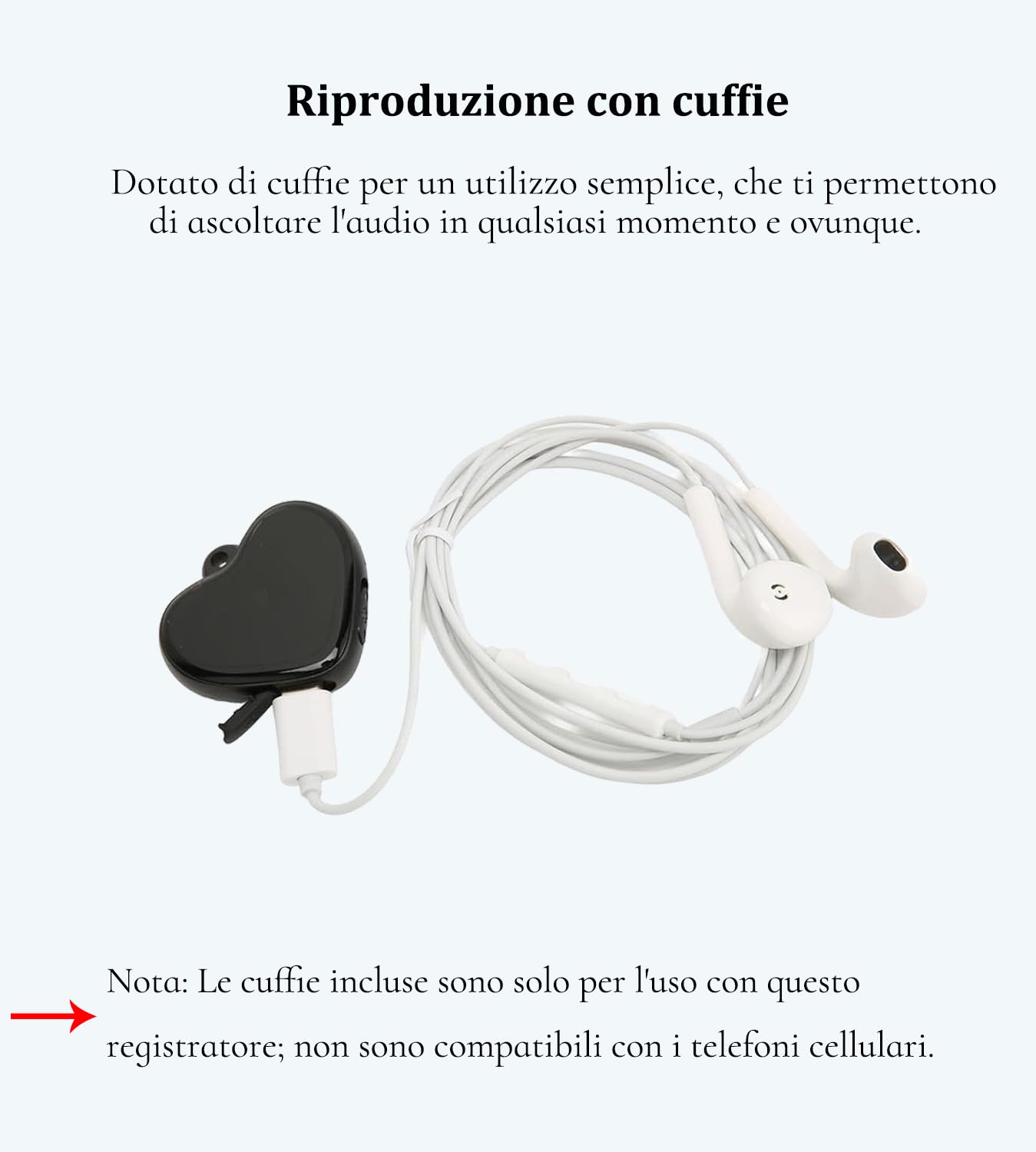 16G Registratori Vocali Digitali con Auricolare Mini Registratore di Audio Piccolo Registratore Vocale Attivazione Collana Portachiavi Pendente Lega di Zinco