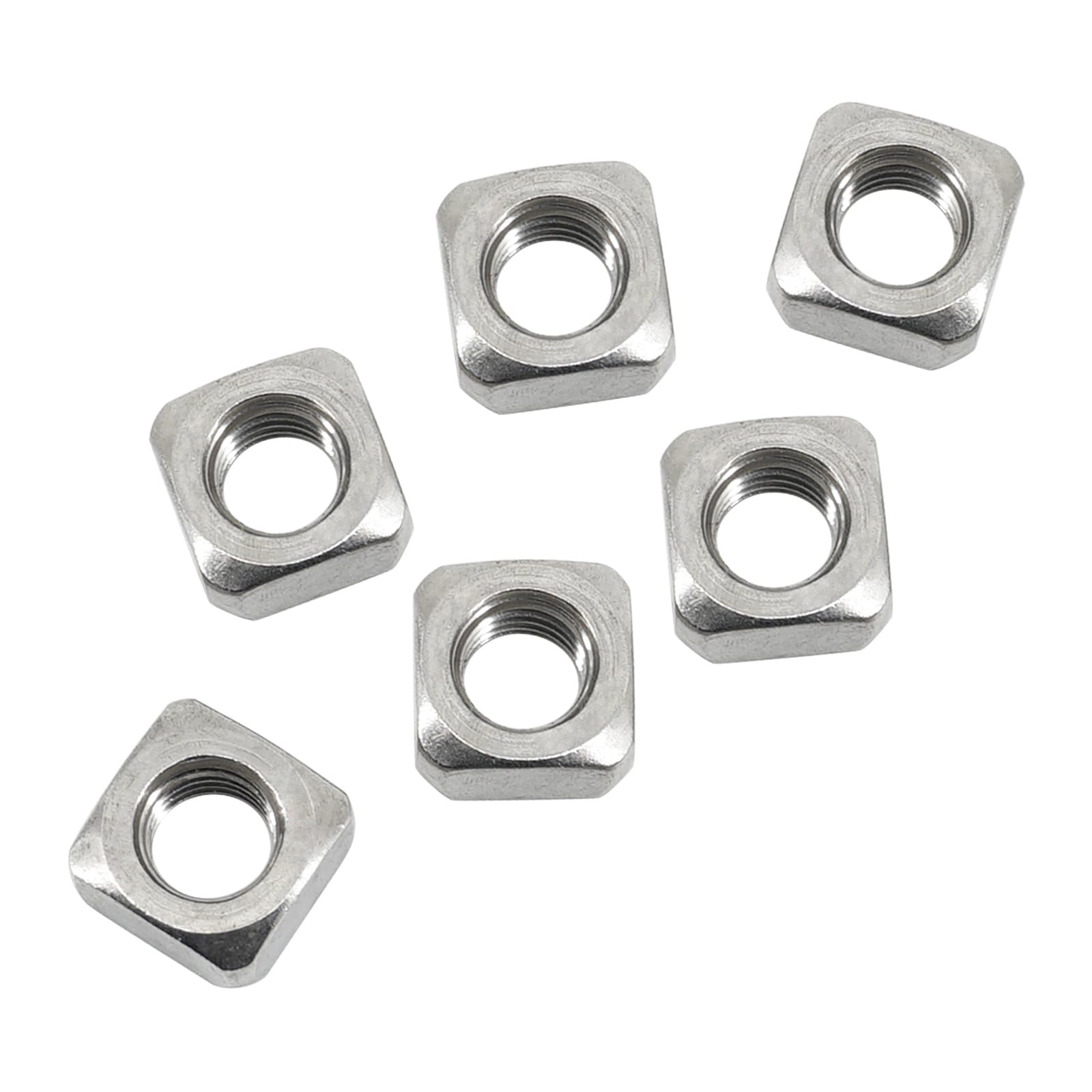 M6 Square Nut 304 Stainless Steel Thread Nut (Pack of 50)